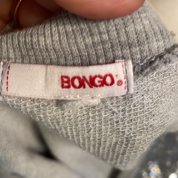 BONGO Silver front SEQUINS lightweight sweatshirt / Terry inside pullover XS - Picture 6 of 10